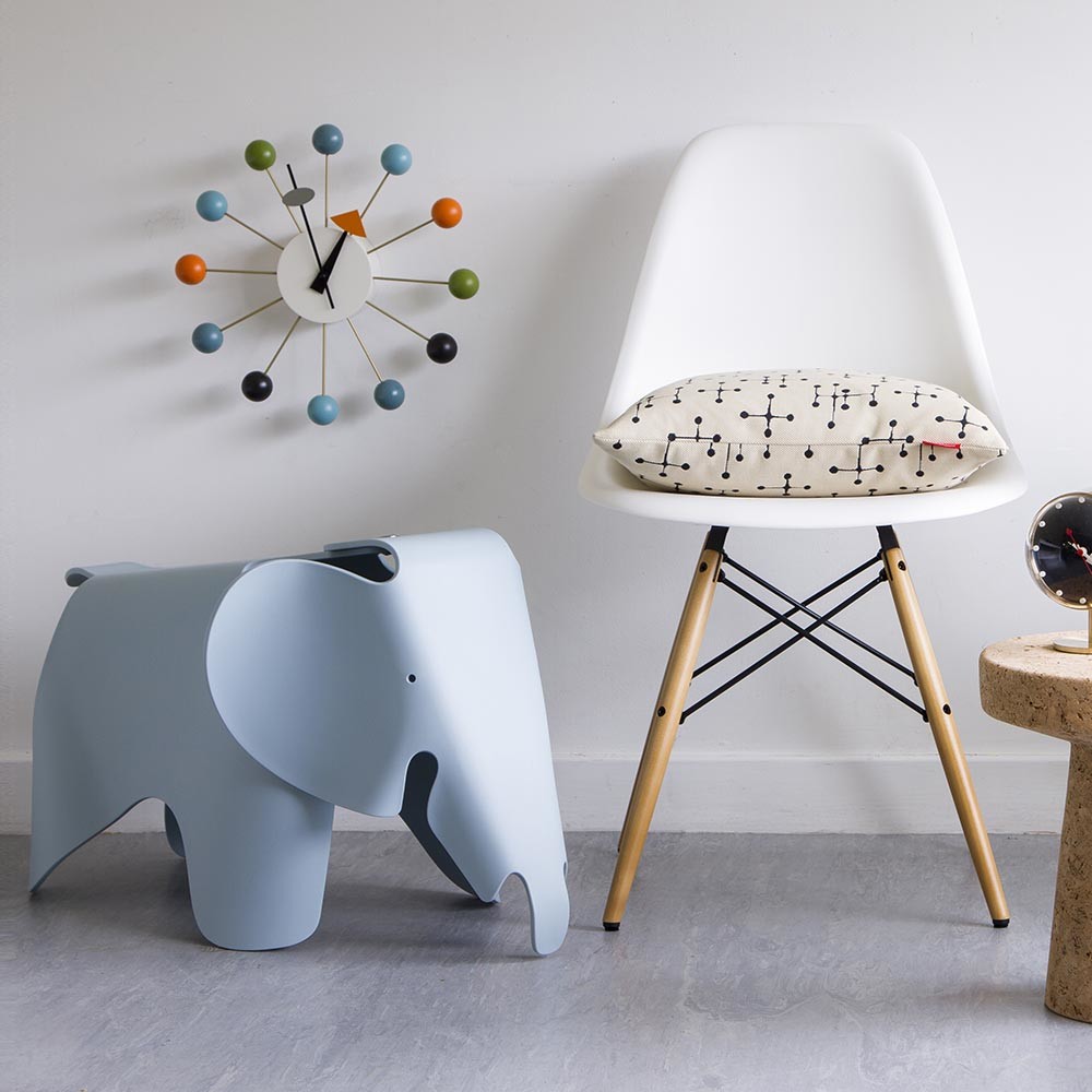 Vitra Eames DSR Chair and Eames Elephant and Ball Clock